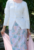 ARA MODERN KEBAYA TOP IN WHITE FLOWER