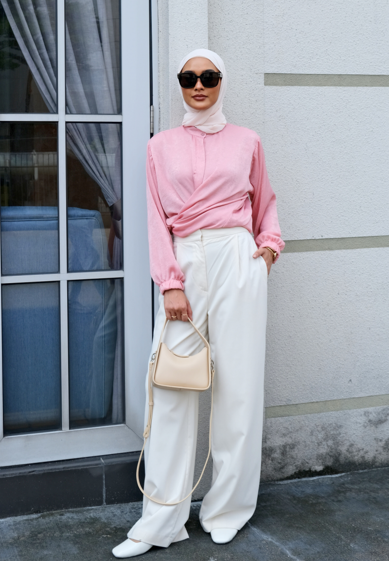 LYDIA BLOUSE IN SAND PINK